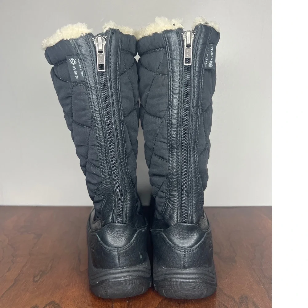 Ugg Australia 5160 Waterproof Quilted Winter Boots Black Women's Size 8 Vibram